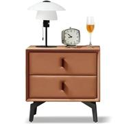 Table de chevet intelligente chambre chambre armoire avec tiroirs table de chevet avec 2 tiroirs de rangement, table de chevet entièrement rembourrée,/meubles (Grigio) (marron) plein d'étoiles FANDIAO