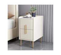 Table de chevet intelligente, petite table de chevet minimaliste avec 2 tiroirs et 4 pieds en métal, table de chevet en bois de luxe, armoire de rangement, installation libre, canapé-lit, table basse