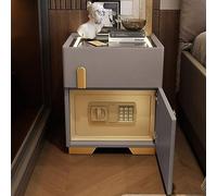 Table de Chevet Intelligente pour Chambre à Coucher, Table de Chevet avec Station de Chargement USB/sans Fil, Table de Nuit avec lumières LED réglables et Coffre-Fort, pour Chambre/Salon,C