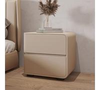 Table de Chevet Italienne Moderne en Bois Massif avec Double tiroir de Rangement - Mini Table d'appoint de Chambre Blanche Assemblage Facile Idéal pour Le Salon ou l'utilisation