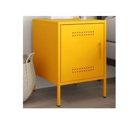 vidaXL Table de chevet jaune moutarde 36x39x50,5 cm acier