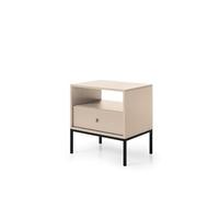 Table de Chevet Komodee MONCTON STO2 Poignées en métal Beige Beige 39 x 54 x 56 cm
