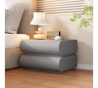 Table de chevet large avec 2 tiroirs, table de chevet en bois avec poignées cachées, table de nuit debout au sol pour chambre à coucher et petits espaces