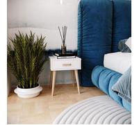 Table de chevet LUNA blanche style scandinave