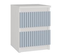 Table de chevet M2 blanche, commode bleue Arteso Malwa