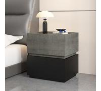 Table de chevet marron foncé avec 2 tiroirs - Table d'appoint élégante pour chambre à coucher, bacs de rangement en tissu pour placard et entrée, parfaite pour les dortoirs d'université et la