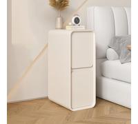 Table de Chevet Mince en Bois Blanc avec 2 tiroirs Table de Chevet Moderne pour Chambre ou Salon Petite Armoire de Rangement Canapé Table d’appoint 30 cm de Largeur