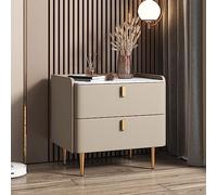 Table de chevet minimaliste avec 2 tiroirs de rangement, table d'appoint contemporaine en bois pour chambre à coucher, salon, chambre d'amis, bureau