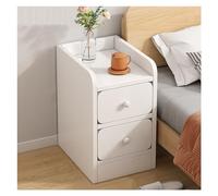 Table de chevet minimaliste blanche avec 2 tiroirs Petite table d'appoint moderne pour petits espaces dans la chambre à coucher, le salon ou l'entrée