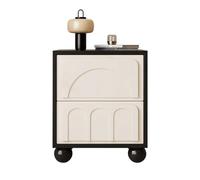 Table de Chevet Minimaliste, Meuble de Rangement à Deux tiroirs avec Pieds sphériques, idéale pour la décoration de la Chambre et l'organisation du Rangement((14 * 16 * 20in))