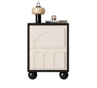 Table de Chevet Minimaliste, Meuble de Rangement à Deux tiroirs avec Pieds sphériques, idéale pour la décoration de la Chambre et l'organisation du Rangement((12 * 16 * 20in))