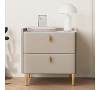 Table De Chevet Minimaliste Moderne, Jolie Table De Chevet avec Tiroirs Doubles, Multicolore Et Multi-Tailles, Le Comptoir Est en Ardoise épaisse, Adapté Au, Champagne, 50 * 40cm/19.7 * 15.7in