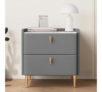 Table De Chevet Minimaliste Moderne, Jolie Table De Chevet avec Tiroirs Doubles, Multicolore Et Multi-Tailles, Le Comptoir Est en Ardoise épaisse, Adapté Au, Light Gray, 45 * 40cm/17.7 * 15.7in