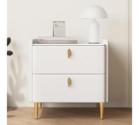 Table De Chevet Minimaliste Moderne, Jolie Table De Chevet avec Tiroirs Doubles, Multicolore Et Multi-Tailles, Le Comptoir Est en Ardoise épaisse, Adapté Au, Grey, 45 * 40cm/17.7 * 15.7in