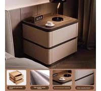 Table de chevet minimaliste moderne pour la décoration de chambre connectée, avec armoire de rangement en bois, table de nuit simple et luxueuse pour IKEA 40X40X48cm beige