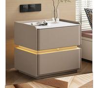 Table de chevet minimaliste - Table de chevet haute brillance avec tiroir silencieux, matériaux respectueux de l'environnement, design peu encombrant, assemblage facile pour les essentiels de la