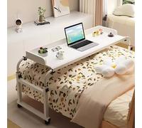 Table de chevet mobile avec roulettes, plateau de nourriture, table médicale, hauteur réglable en hauteur et longueur entièrement réglables, plateau de bureau, canapé, lit d'appoint pour ordinateur