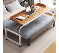 Table de chevet mobile avec roulettes, plateau de nourriture, table médicale, hauteur réglable en hauteur et longueur entièrement réglables, plateau de bureau, canapé, lit d'appoint pour ordinateur