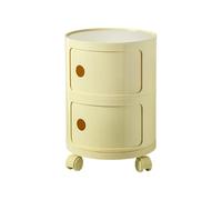 Table de chevet mobile avec tiroirs de rangement pour salle de bain, table d'appoint moderne jaune avec rangement polyvalente, pour salon et chambre à coucher (2 tiroirs)