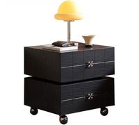 Table de chevet mobile, en bois de pin, table d'appoint rotative à 360°, double couche, aucune installation nécessaire