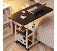 Table de chevet mobile en forme de C avec cadre en acier robuste, réglable en hauteur, pour ordinateur portable, lit ou canapé