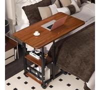 Table de chevet mobile en forme de C avec cadre en acier robuste réglable en hauteur pour ordinateur portable pour lit, canapé, table d'appoint à roulettes
