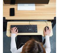 Table de chevet mobile réglable et pliable pour bureau - Accoudoir ergonomique - Plateau coulissant et support de serrage pour clavier - Support de coude pour ordinateur portable et utilisation à