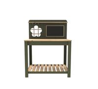 Table de chevet mobile, table pliante réglable pour bureau et maison, table de rempotage en bois, station de travail de jardinage à 2 niveaux avec étagères de rangement pour fournitures de j
