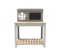Table de chevet mobile, table pliante réglable pour bureau et maison, table de rempotage en bois, station de travail de jardinage à 2 niveaux avec étagères de rangement pour fournitures de j