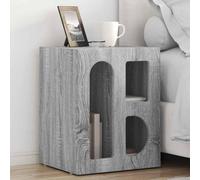 Table de Chevet Moderne 2 Pièces pour Chambre à Coucher, Rectangulaire, Gris Sonoma 40x35x50cm Matériau Bois avec Étagères, Design Minimaliste, Construction Solide, Parfait
