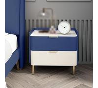 Table de chevet moderne à 2 tiroirs avec pieds fuselés, meuble de chambre élégant pour petits espaces, table de chevet avec rangement, idéale pour chambre à coucher ou salon, 50 x 40 x 48 cm, style 18