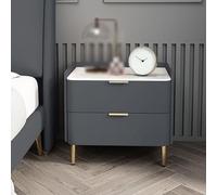 Table de chevet moderne à 2 tiroirs avec pieds fuselés - Petit espace de rangement pour chambre à coucher ou salon - 25 x 40 x 48 cm - Style 13