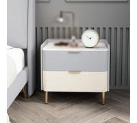 Table de chevet moderne à 2 tiroirs avec pieds fuselés - Petite armoire de rangement pour chambre à coucher ou salon - 30 x 40 x 48 cm - Meuble élégant pour petits espaces