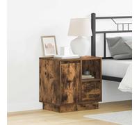 Table de chevet moderne à charnière en bois 50 x 34,5 x 50 cm avec éclairage LED USB pour chambre à coucher