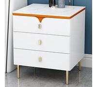 Table de chevet moderne à LED intelligente avec station de charge - Table d'appoint à 3 tiroirs USB et lumière à induction - Meuble de chambre à coucher et salon - Blanc