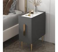 Table de chevet moderne avec 2 tiroirs - 30 x 40 x 50 cm - Gris foncé - Petite table de nuit pour rangement et décoration de chambre à coucher - Parfaite pour économiser de l'espace