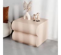 Table de chevet moderne avec 2 tiroirs, cadre en bois massif, table d'appoint au sol pour chambre à coucher, montage facile