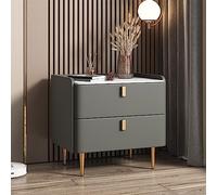 Table de chevet moderne avec 2 tiroirs pour chambre/salon/chambre d'amis/bureau Table de chevet élégante avec rangement Table d'appoint contemporaine en bois