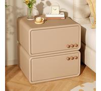 Table de chevet moderne avec 2 tiroirs, table de chevet en bois massif, meuble prêt à l'emploi pour chambre à coucher et salon, table de nuit élégante et durable pour décoration d'intérieur