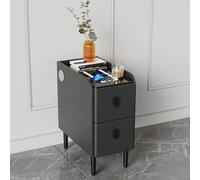 Table de Chevet Moderne avec 3 tiroirs Station de Charge USB Table d’appoint multifonctionnelle pour Chambre à Coucher Orange 30cm/11.8in de Largeur