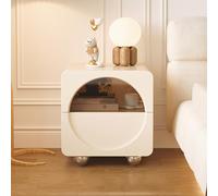 Table de Chevet Moderne avec Finition en Similicuir, Double tiroir et Rangement pour Chambre à Coucher et Salon