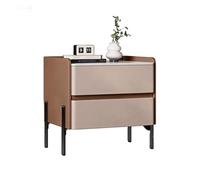 Table de Chevet Moderne avec Grand Plateau, Style Minimaliste avec Deux tiroirs, Meuble de Rangement élégant adapté à la décoration d'une Chambre ou d'un Salon(Brown,Medium)