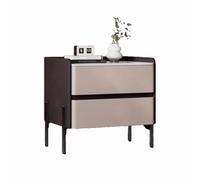 Table de Chevet Moderne avec Grand Plateau, Style Minimaliste avec Deux tiroirs, Meuble de Rangement élégant adapté à la décoration d'une Chambre ou d'un Salon(Black,Medium)