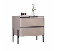 Table de Chevet Moderne avec Grand Plateau, Style Minimaliste avec Deux tiroirs, Meuble de Rangement élégant adapté à la décoration d'une Chambre ou d'un Salon(Gray,Medium)