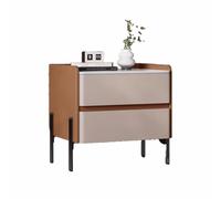 Table de Chevet Moderne avec Grand Plateau, Style Minimaliste avec Deux tiroirs, Meuble de Rangement élégant adapté à la décoration d'une Chambre ou d'un Salon(Orange,Medium)