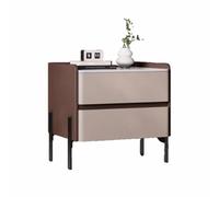 Table de Chevet Moderne avec Grand Plateau, Style Minimaliste avec Deux tiroirs, Meuble de Rangement élégant adapté à la décoration d'une Chambre ou d'un Salon(Coffee Brown,Medium)