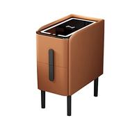 Table de chevet moderne avec tiroirs, station de charge sans fil et lumières LED - Table de chevet peu encombrante pour petites chambres, design élégant et fonctionnel