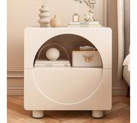 Table de chevet moderne beige avec tiroirs pour chambre à coucher, salon et études - Table de chevet élégante de 40 x 40 x 50 cm