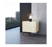 Table de chevet moderne beige Table basse élégante en ardoise avec motifs en marbre Table de chevet avec 2 tiroirs Pieds hauts en métal Design Table basse pour chambre Salon Chambre à coucher