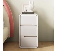 Table de Chevet Moderne Blanche à 3 tiroirs avec Petite Armoire de Chevet Table d’appoint en Bois de Style Minimaliste pour Chambre à Coucher Taille compacte 35x40x40cm